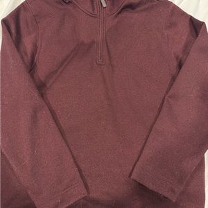 Van Huesen Men's Burgundy 1/4 Zip Pull Over